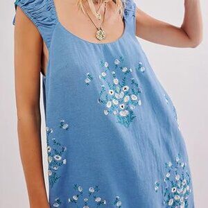 Free People Blue Floral mini dress